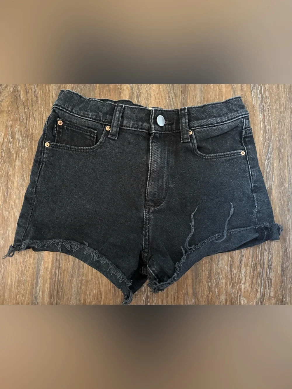 DL1961 Black Washed Denim Shorts 12y